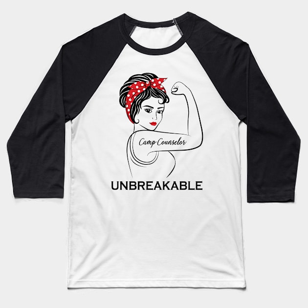 Camp Counselor Unbreakable Baseball T-Shirt by Marc